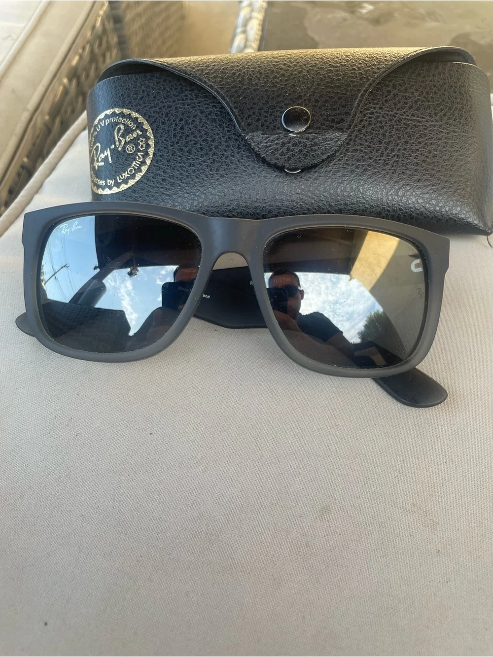 Ray-Ban Matte Black Sunglasses with Dark Lenses